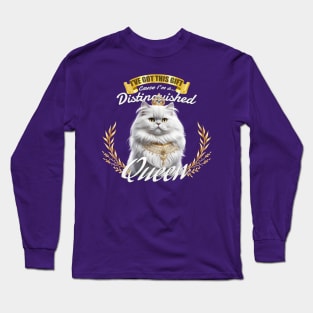 The Distinguished Persian Cat Queen Long Sleeve T-Shirt